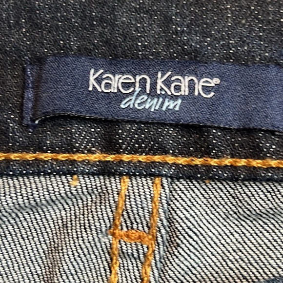 Karen Kane Denim Women’s Blue Dark Wash Embellished Bootcut Stretch Jean… - Picture 8 of 10